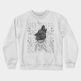 Ornate Boho Wolf Crewneck Sweatshirt